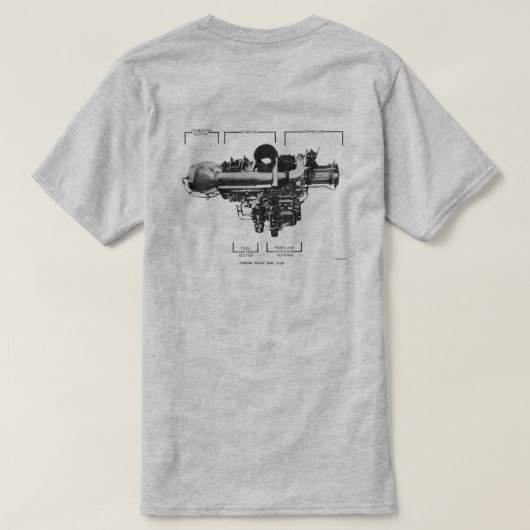 アリソン250-C20Bエンジン Tシャツ (デザイン裏面)