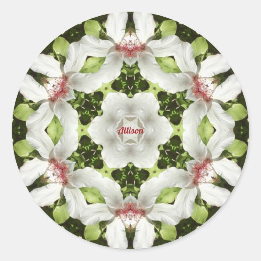 アリソン～イースターハイビスカス白宗教～ ラウンドシール (正面)