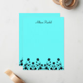 アリソン·レイチェルの花と真珠の高さ ノートカード (正面/裏面インサイチュ)