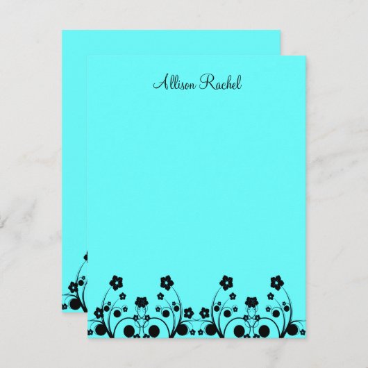 アリソン·レイチェルの花と真珠の高さ ノートカード (正面/裏面)