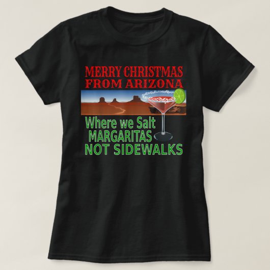 アリゾナおもしろいデザートバケーションクリスマスサボテン Tシャツ (デザイン正面)