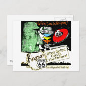 アリゾナおもしろい – 時間1950年代スタイルエイリアンUFOルート66 ポストカード (正面/裏面)