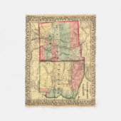 アリゾナおよびニューメキシコのヴィンテージの地図 フリースブランケット (正面)