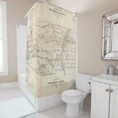 アリゾナおよびニューメキシコ(1866年)のヴィンテージの地図 シャワーカーテン (インサイチュ)