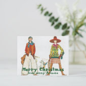 アリゾナからのおもしろいな西部の衣服のクリスマス シーズンポストカード (スタンド正面)