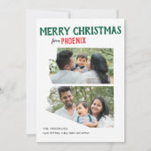 アリゾナからのメリークリスマス 2枚の写真 シーズンカード (正面)