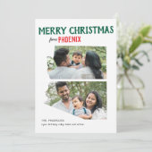 アリゾナからのメリークリスマス 2枚の写真 シーズンカード (スタンド正面)