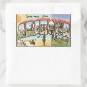 アリゾナからの挨拶ヴィンテージ 長方形シール (バッグ)