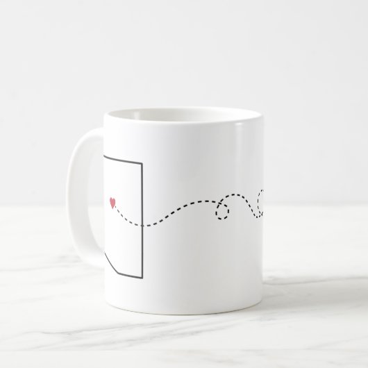 アリゾナからアイオワへ – ハート2ハートコーヒーマグ コーヒーマグカップ (正面左)