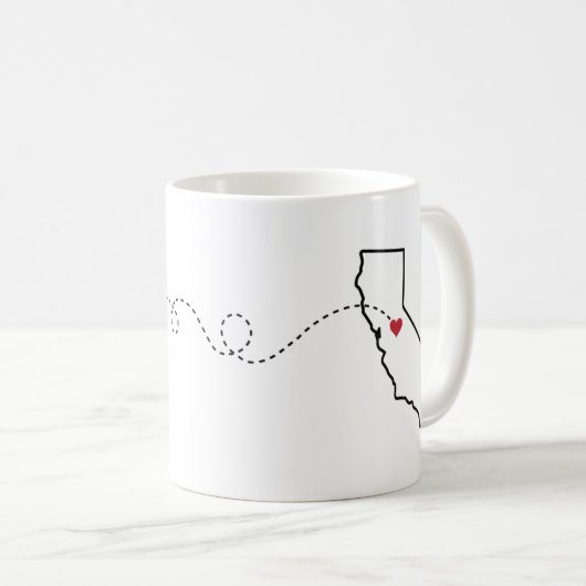アリゾナからカリフォルニア-ハート2ハートコーヒーマグ コーヒーマグカップ (正面右)