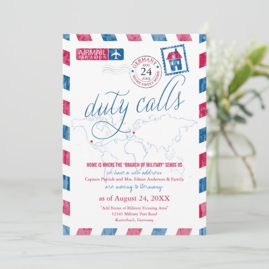 アリゾナからドイツエアメール軍隊ムービング 招待状 (スタンド正面)
