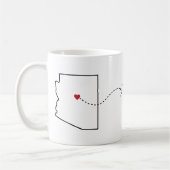 アリゾナからミネソタへ – ハート2ハートコーヒーマグ コーヒーマグカップ (左)