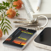 「アリゾナって凄い！」 サンセットソノランデザートサボテン キーホルダー (正面右)