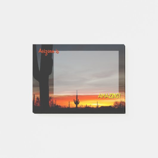 「アリゾナって凄い！」 サンセットソノランデザートサボテン ポストイット (正面)