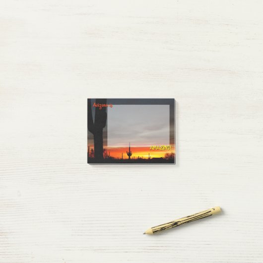 「アリゾナって凄い!」 サンセットソノランデザートサボテン ポストイット (デスク上)