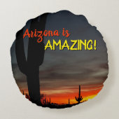 「アリゾナって凄い！」 サンセットソノランデザートサボテン ラウンドクッション (裏面)