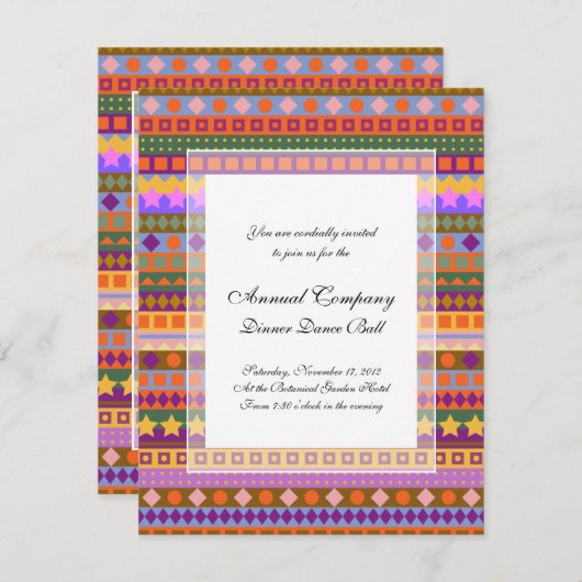 アリゾナのアステカな砂漠は南西ジグザグ形を着色します 招待状 (正面/裏面)