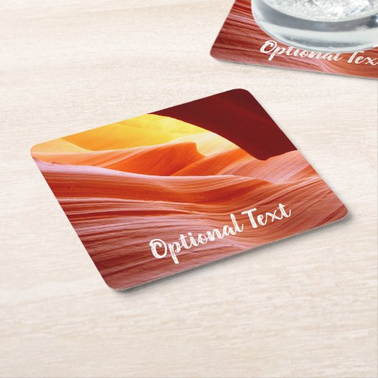 アリゾナのアンテロープ渓谷 スクエアペーパーコースター (アングル)