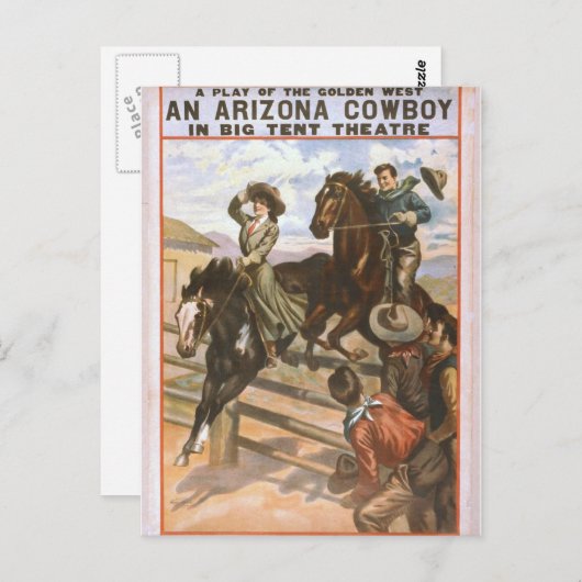 アリゾナのカウボーイのレトロの劇場 ポストカード (正面/裏面)