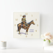 アリゾナのカウボーイのRemingtonのファインアート スクエア壁時計 (ホーム)