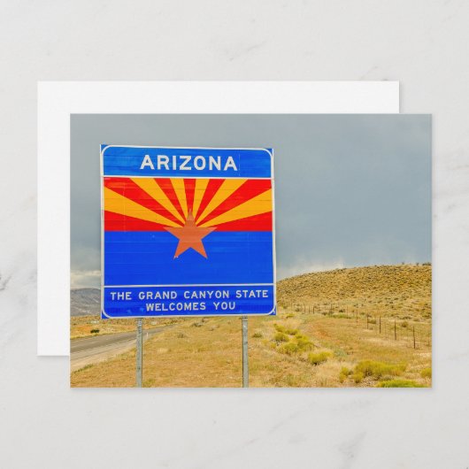 アリゾナのグランドキャニオン州へようこそ ポストカード (正面/裏面)