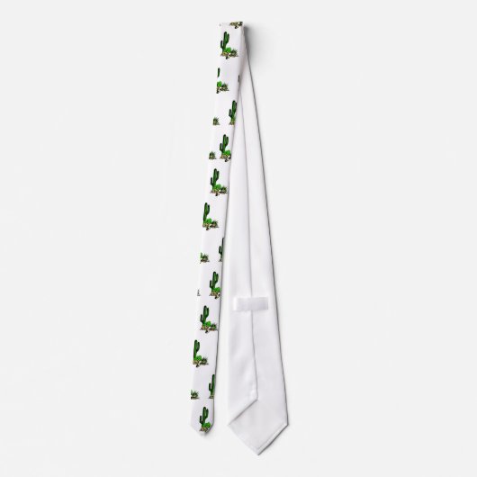 アリゾナのサボテンおよびスカルのタイ ネクタイ (裏面)