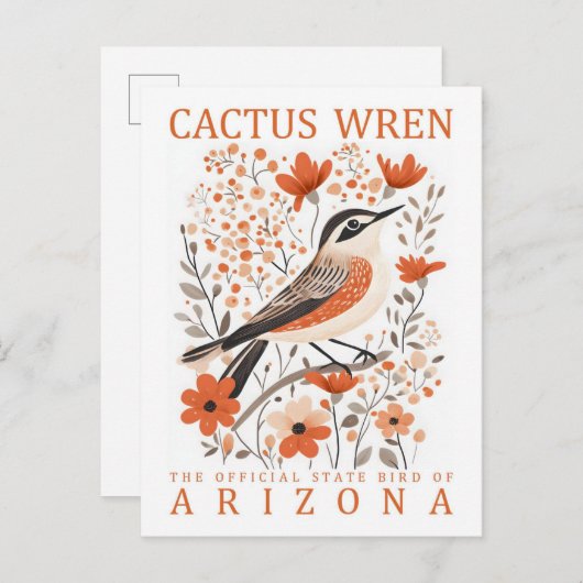 アリゾナのサボテンのウレン鳥USA旅行 ポストカード (正面/裏面)