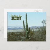 アリゾナのサボテン旅行郵便はがきからの挨拶 ポストカード (正面/裏面)