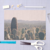 アリゾナのサボテン|の砂漠のBohoの景色の写真 薄葉紙 (クラフト)