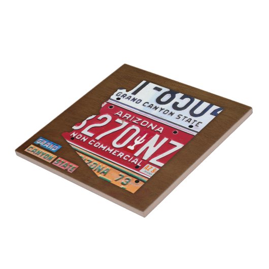 アリゾナのナンバープレートの地図のセラミックタイルV2 タイル (側面)