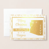 アリゾナのメリークリスマス州写真 箔カード (封筒付き正面)