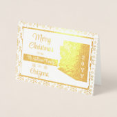 アリゾナのメリークリスマス州写真 箔カード (正面)