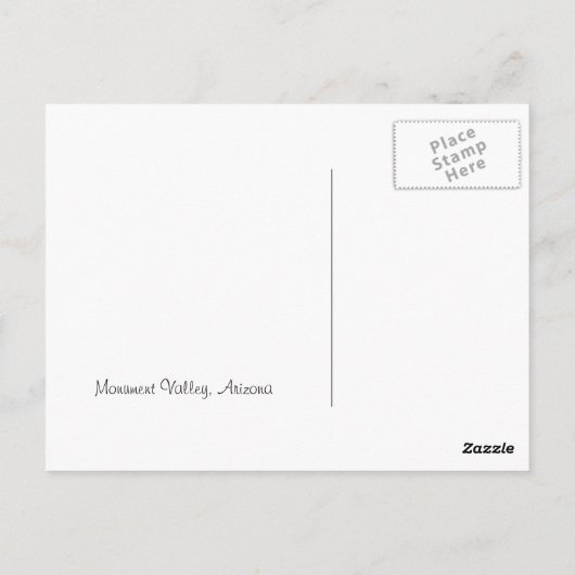 アリゾナのモニュメントバレーの美しい写真 ポストカード (裏面)