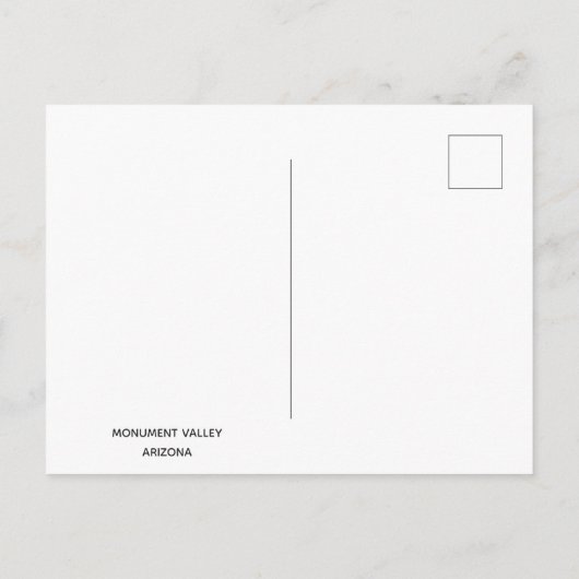 アリゾナのモニュメントバレーサンセットフォト ポストカード (裏面)