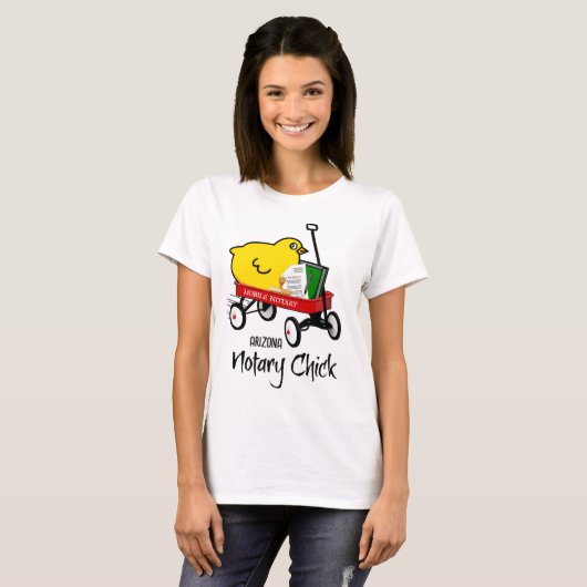 アリゾナのモバイル公証人シック赤ワゴン Tシャツ (正面フル)