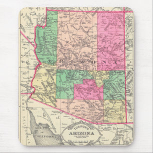 アリゾナのヴィンテージ地図(1881年) マウスパッド