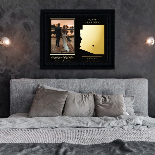 アリゾナの写真を始め結婚た旅 箔ポスター