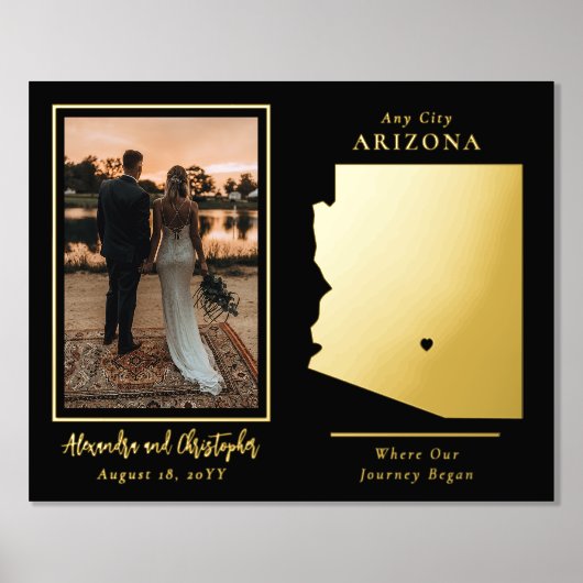 アリゾナの写真を始め結婚た旅 箔ポスター (正面)
