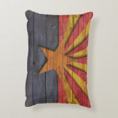 アリゾナの動揺してな木製のデザインのヴィンテージの旗 アクセントクッション (裏面(縦))