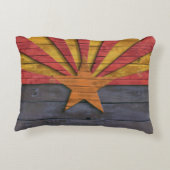 アリゾナの動揺してな木製のデザインのヴィンテージの旗 アクセントクッション (裏面)