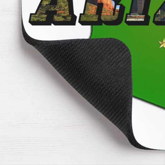 アリゾナの地図と写真文字 マウスパッド (コーナー)