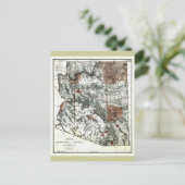 アリゾナの地図の古い1887年の領域 ポストカード (スタンド正面)