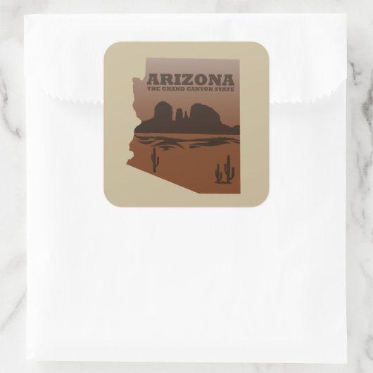 アリゾナの地図グランドキャニオン スクエアシール (バッグ)