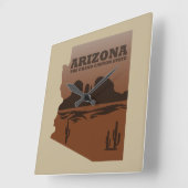 アリゾナの地図グランドキャニオン スクエア壁時計 (傾斜)