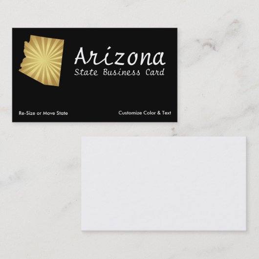 アリゾナの州の名刺日曜日は金属金ゴールドを放射します 名刺 (正面/裏面)