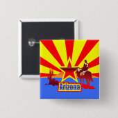 アリゾナの州の旗のヴィンテージの引くこと 缶バッジ (正面&裏面)