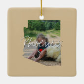 アリゾナの州写真の挿入と町名 セラミックオーナメント (裏面)