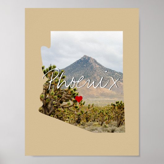 アリゾナの州写真の挿入と町名 ポスター (正面)