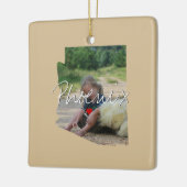 アリゾナの州写真の挿入と町名 – 塗りつぶし セラミックオーナメント (左)