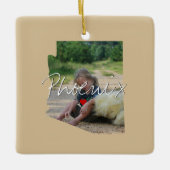 アリゾナの州写真の挿入と町名 – 塗りつぶし セラミックオーナメント (正面)